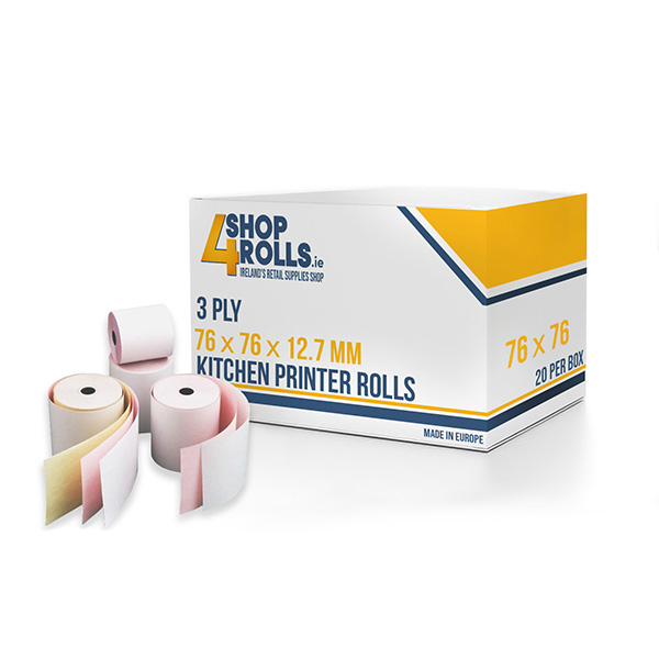 3 Ply 76mm - Self Copy Rolls - White/Pink/Yellow 3 Ply 76mm - Self Copy Rolls - White/Pink/Yellow